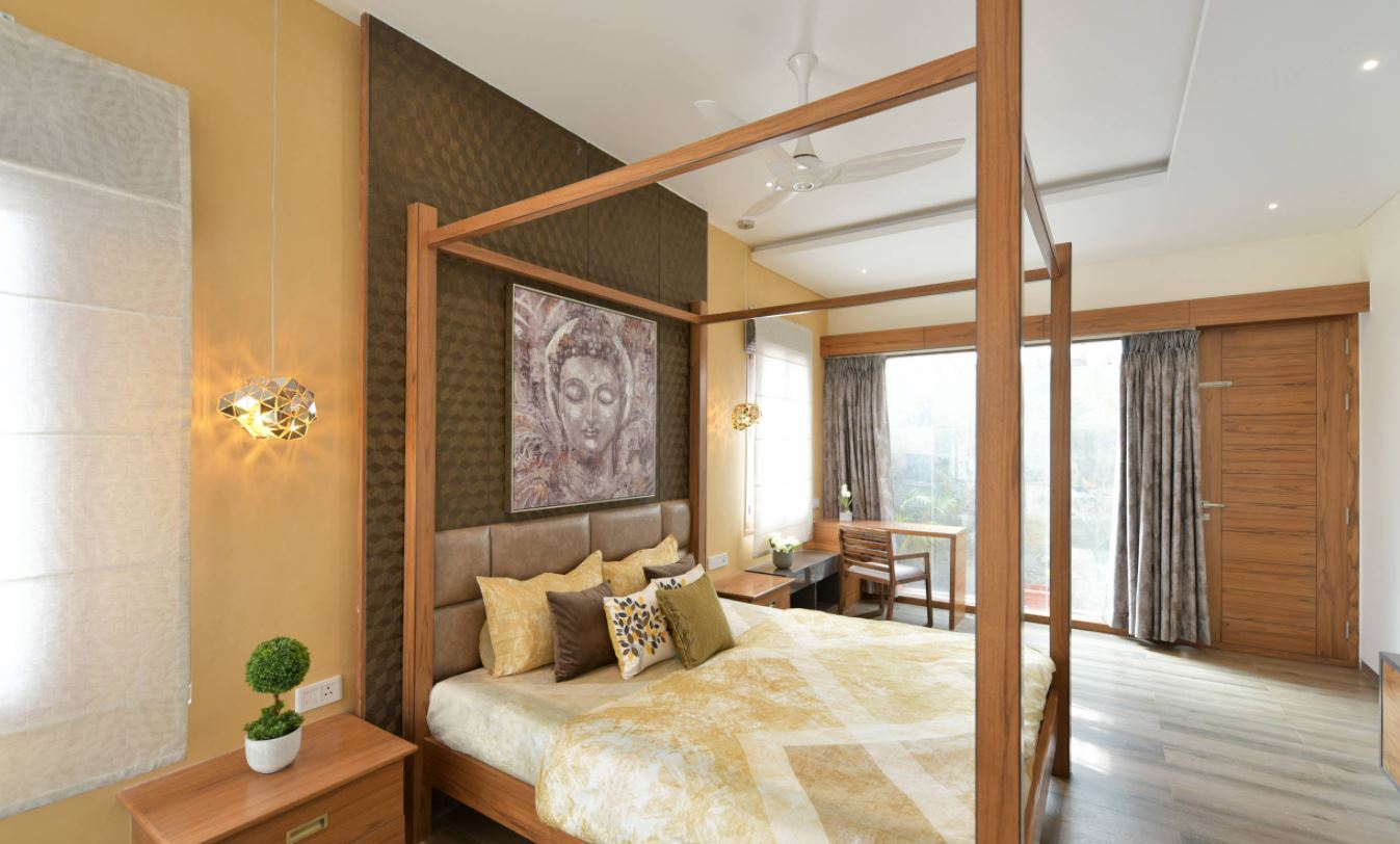 Dining area with timber ceiling feature